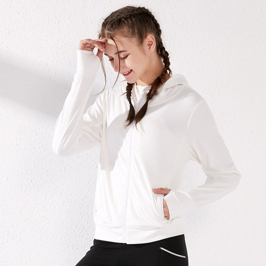 Hooded Sun Protection Sports Jacket for Women
